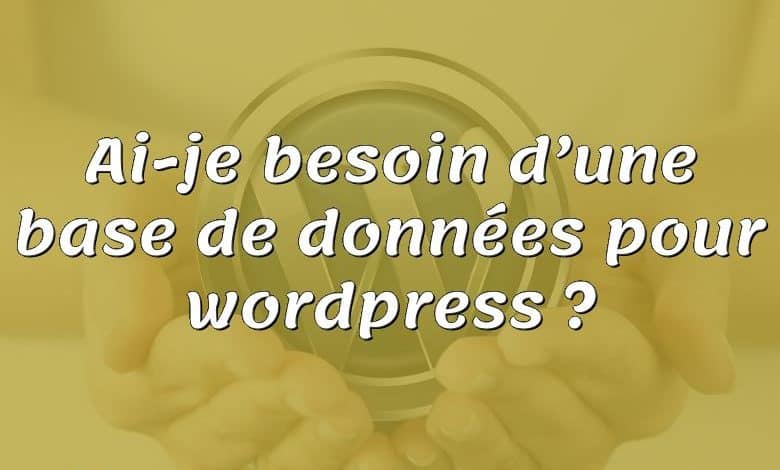 Ai-je besoin d’une base de données pour wordpress ?