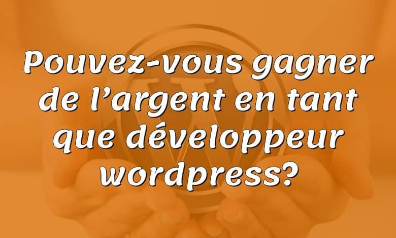 Pouvez-vous gagner de l’argent en tant que développeur wordpress?