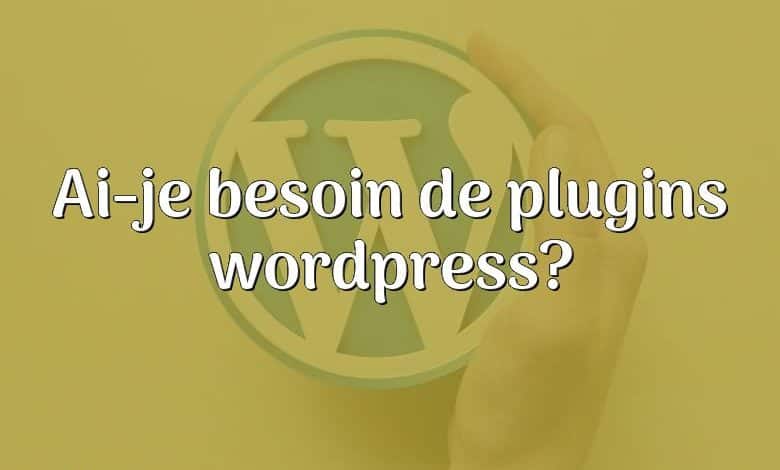 Ai-je besoin de plugins wordpress?