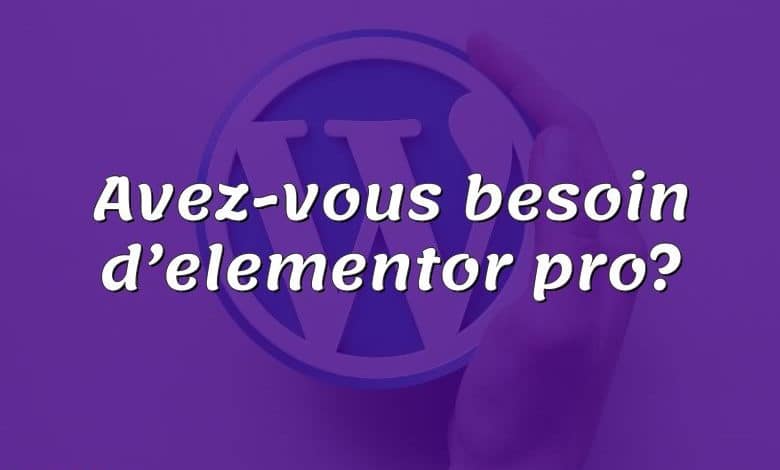 Avez-vous besoin d’elementor pro?