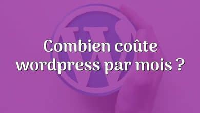 Combien coûte wordpress par mois ?