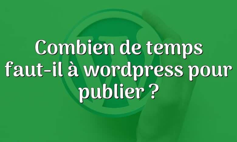 Combien de temps faut-il à wordpress pour publier ?