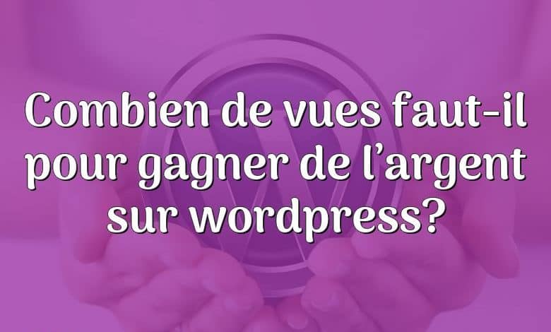 Combien de vues faut-il pour gagner de l’argent sur wordpress?