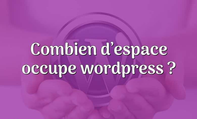 Combien d’espace occupe wordpress ?