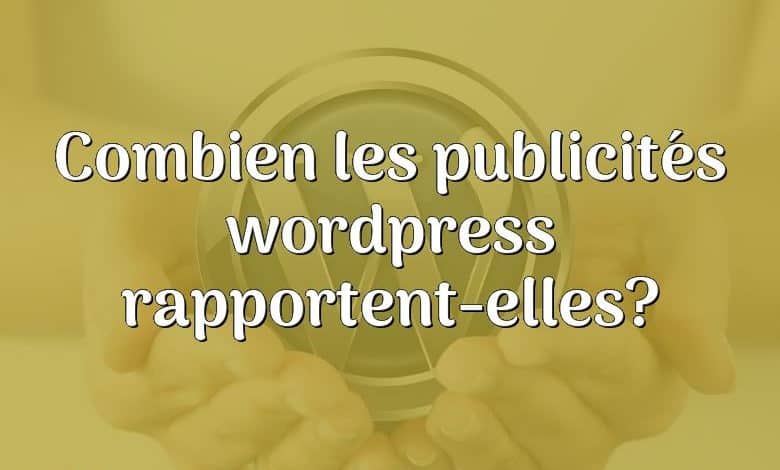 Combien les publicités wordpress rapportent-elles?