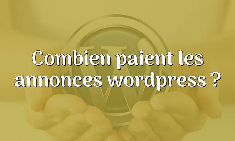 Combien paient les annonces wordpress ?