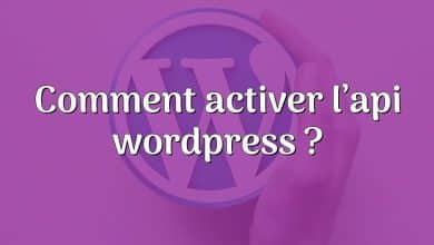 Comment activer l’api wordpress ?