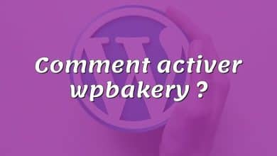 Comment activer wpbakery ?