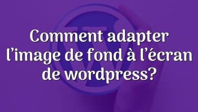 Comment adapter l’image de fond à l’écran de wordpress?