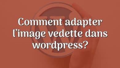 Comment adapter l’image vedette dans wordpress?