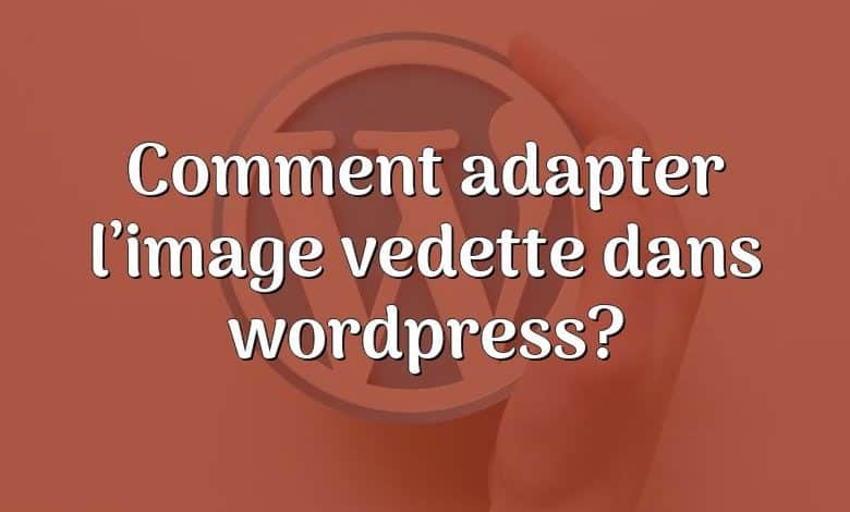 Comment adapter l’image vedette dans wordpress?