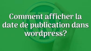 Comment afficher la date de publication dans wordpress?
