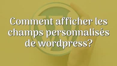 Comment afficher les champs personnalisés de wordpress?