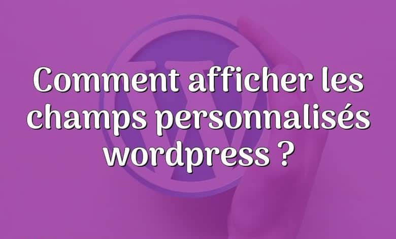 Comment afficher les champs personnalisés wordpress ?