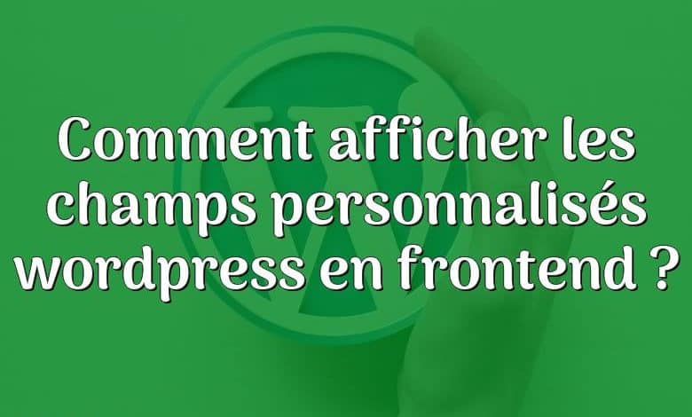 Comment afficher les champs personnalisés wordpress en frontend ?