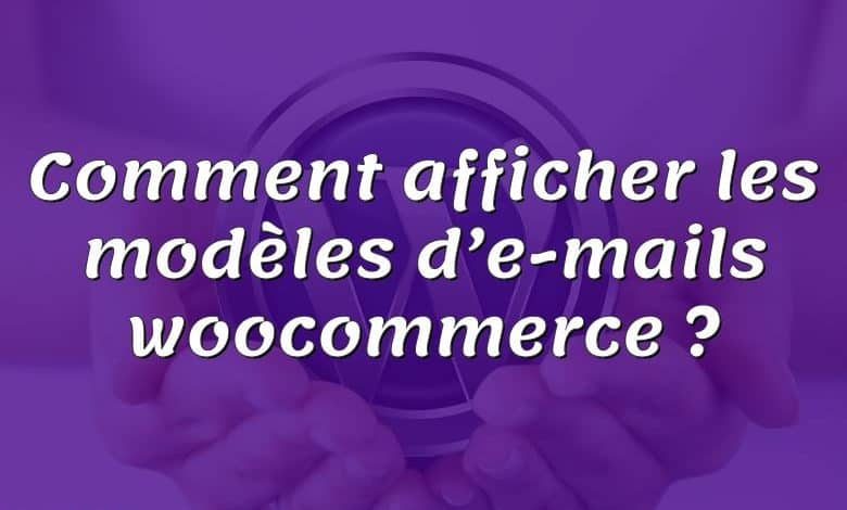 Comment afficher les modèles d’e-mails woocommerce ?