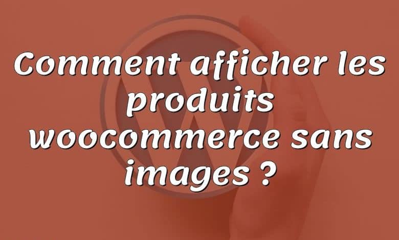 Comment afficher les produits woocommerce sans images ?