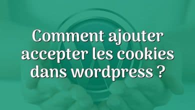 Comment ajouter accepter les cookies dans wordpress ?