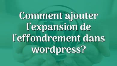 Comment ajouter l’expansion de l’effondrement dans wordpress?