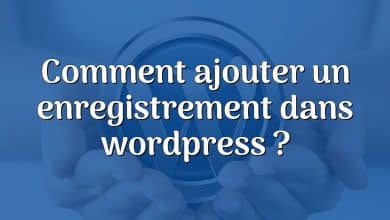 Comment ajouter un enregistrement dans wordpress ?