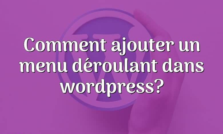 Comment ajouter un menu déroulant dans wordpress?