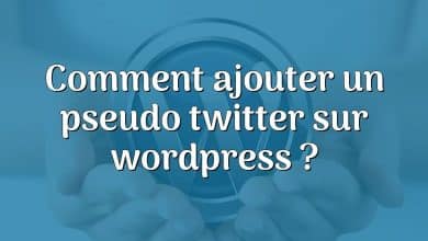 Comment ajouter un pseudo twitter sur wordpress ?