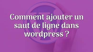 Comment ajouter un saut de ligne dans wordpress ?