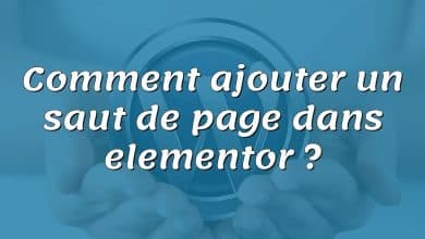 Comment ajouter un saut de page dans elementor ?