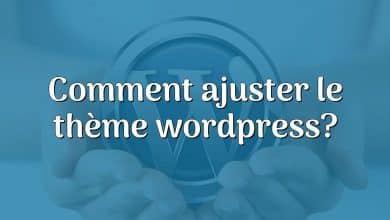 Comment ajuster le thème wordpress?