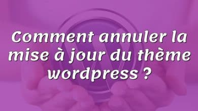 Comment annuler la mise à jour du thème wordpress ?