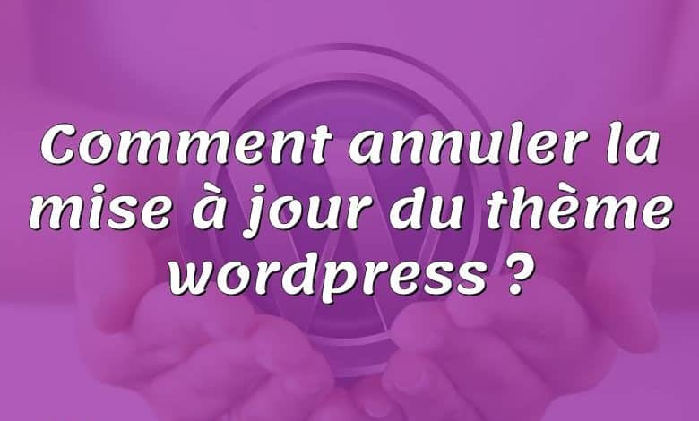 Comment annuler la mise à jour du thème wordpress ?