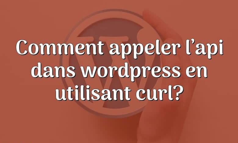 Comment appeler l’api dans wordpress en utilisant curl?