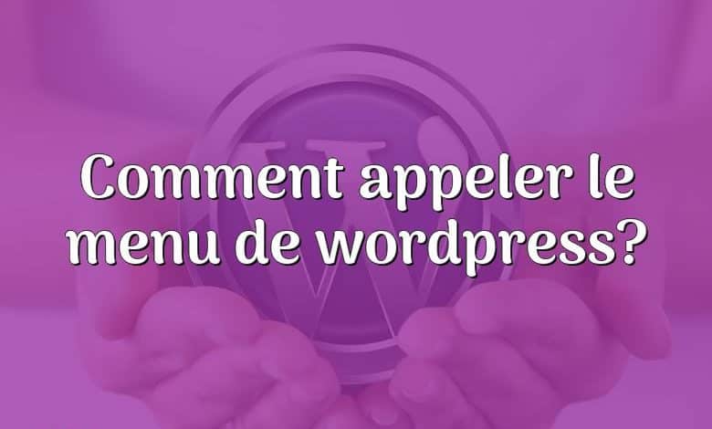 Comment appeler le menu de wordpress?