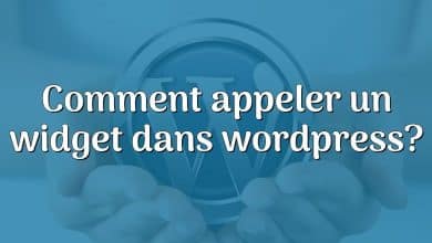 Comment appeler un widget dans wordpress?