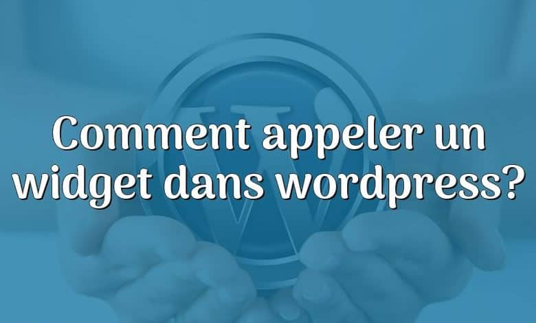 Comment appeler un widget dans wordpress?