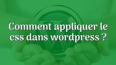 Comment appliquer le css dans wordpress ?