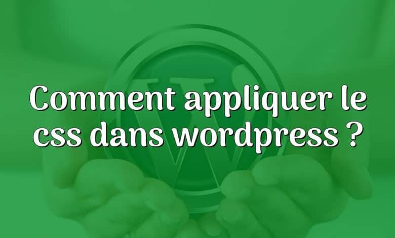 Comment appliquer le css dans wordpress ?