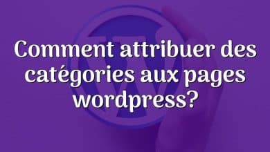 Comment attribuer des catégories aux pages wordpress?