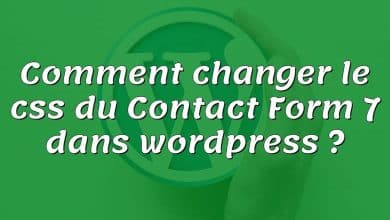 Comment changer le css du Contact Form 7 dans wordpress ?