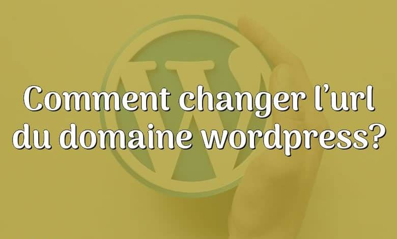 Comment changer l’url du domaine wordpress?