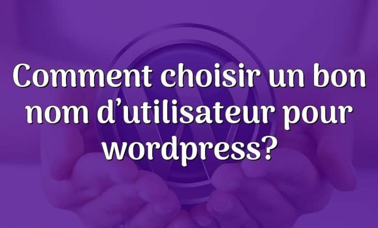 Comment choisir un bon nom d’utilisateur pour wordpress?