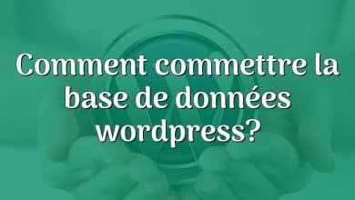 Comment commettre la base de données wordpress?