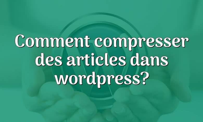 Comment compresser des articles dans wordpress?