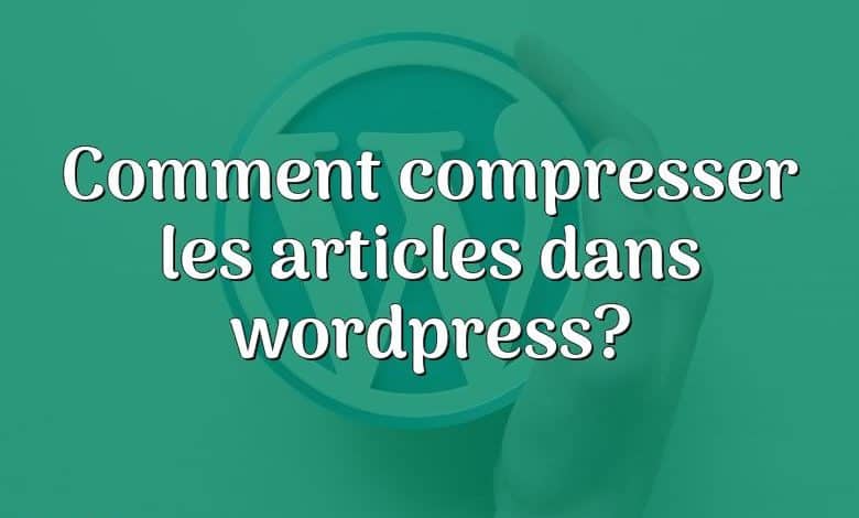 Comment compresser les articles dans wordpress?