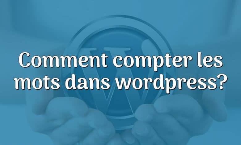 Comment compter les mots dans wordpress?