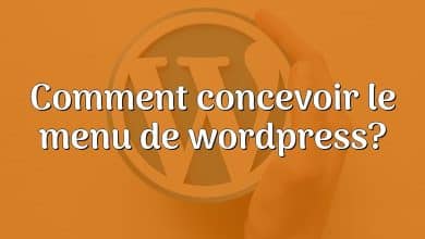 Comment concevoir le menu de wordpress?