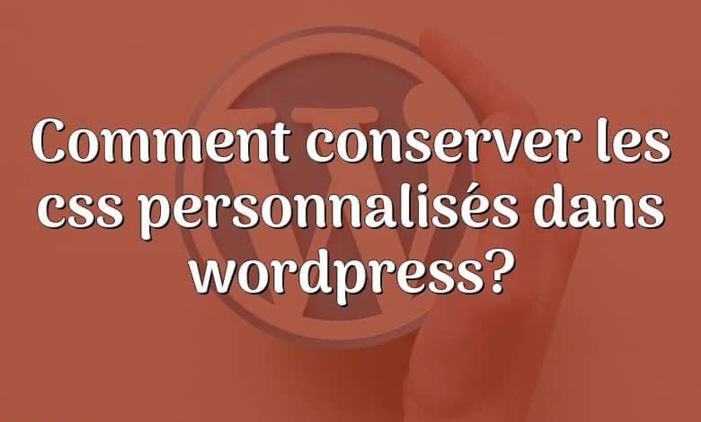 Comment conserver les css personnalisés dans wordpress?