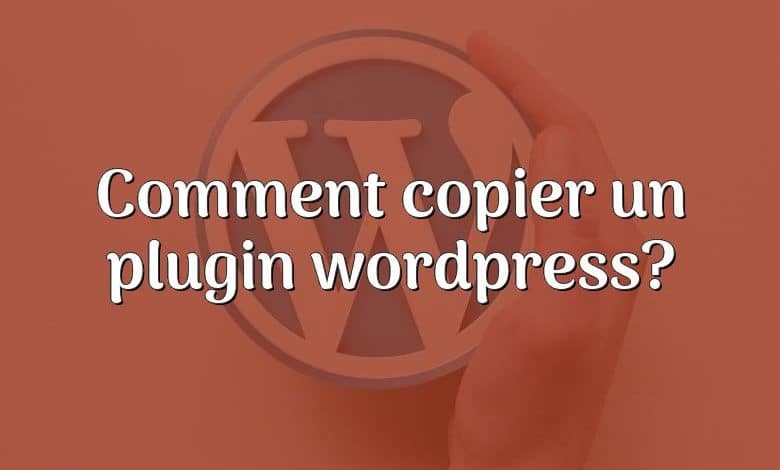 Comment copier un plugin wordpress?