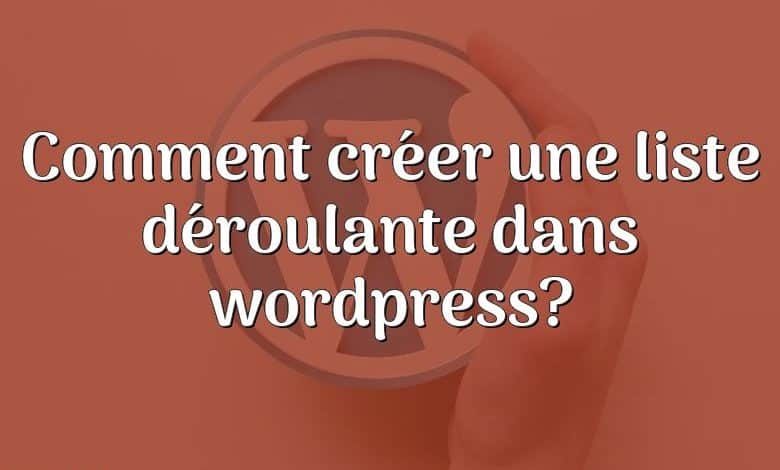 Comment créer une liste déroulante dans wordpress?