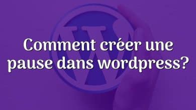 Comment créer une pause dans wordpress?